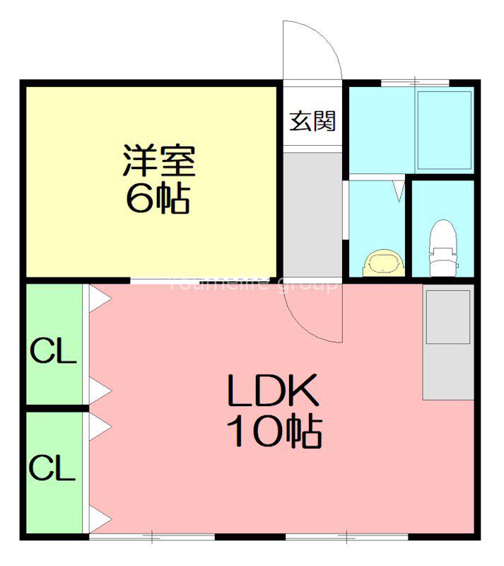 稲荷森マンション(1LDK/3階)の間取り写真