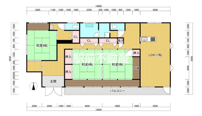 塚本ビル(3LDK/2階)の間取り写真