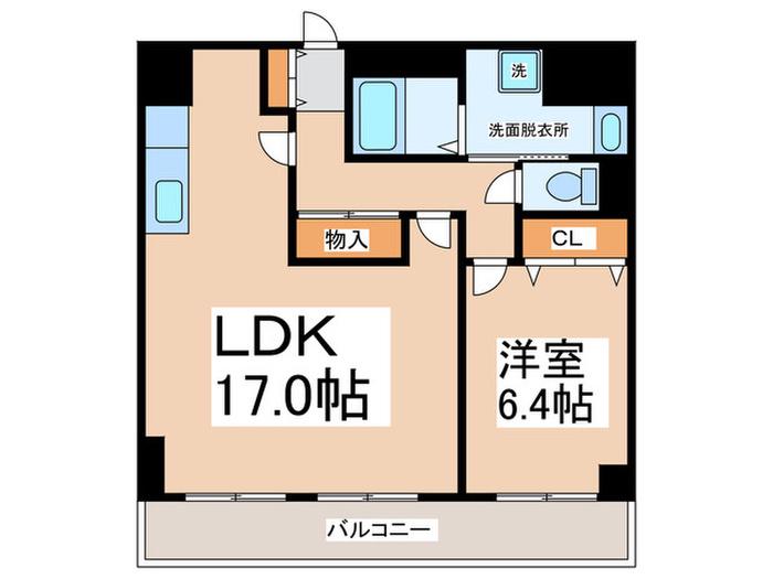 ブロードステージミヨーレ(1LDK/2階)の間取り写真