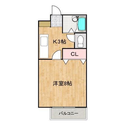 ハイムプリベール西(1K/1階)の間取り写真