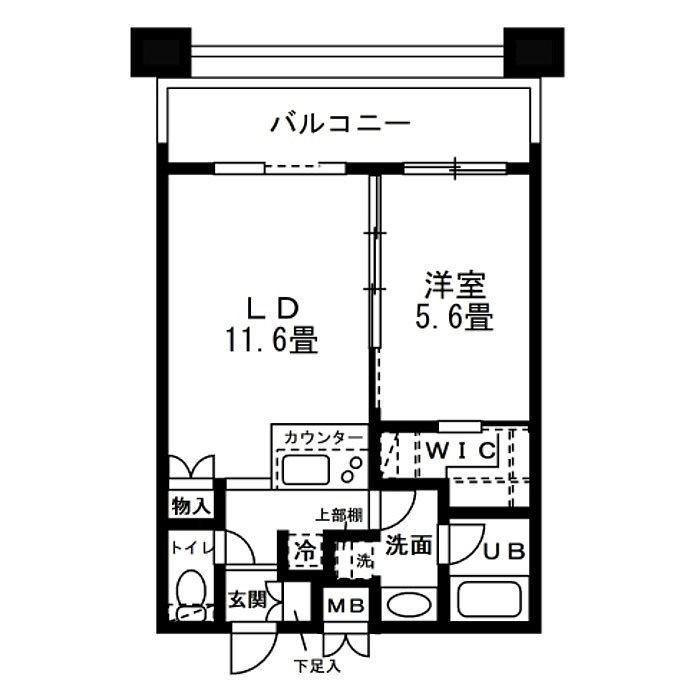 レジディア錦糸町(1LDK/13階)の間取り写真