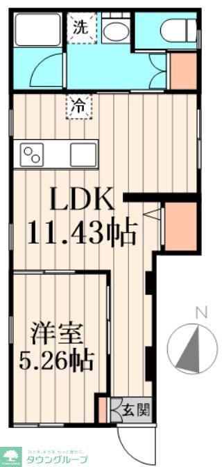 パークレーベン(1LDK/1階)の間取り写真