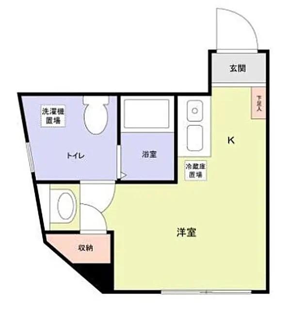ブラン渋谷本町(ワンルーム/4階)の間取り写真