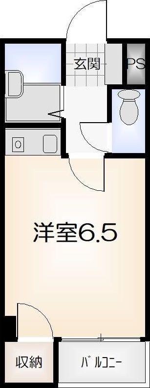 ピアネージュ徳島(ワンルーム/4階)の間取り写真