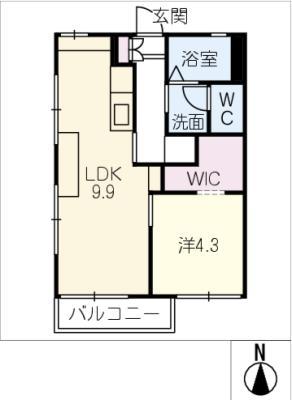 グリーンメゾン(1LDK/2階)の間取り写真