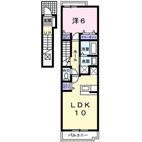 カーサ プラシード(1LDK/2階)の間取り写真
