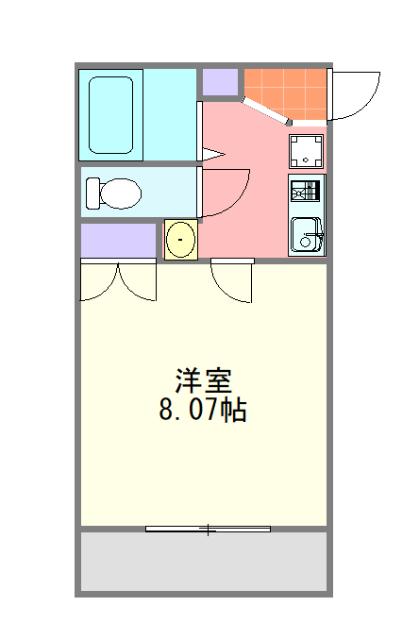 アートヒルズ(1K/2階)の間取り写真
