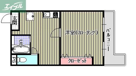 センチュリー東中央(1DK/6階)の間取り写真