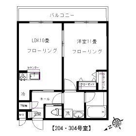 ネオ・パーシモン(1LDK/3階)の間取り写真