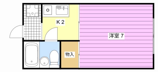 さくらシステムビル(1K/2階)の間取り写真