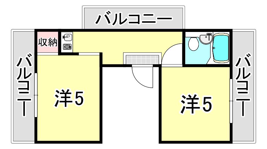 アメニティ東神戸(2K/4階)の間取り写真