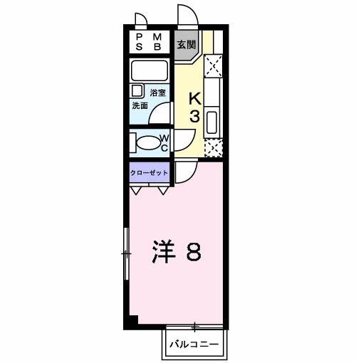 プラティーク(1K/1階)の間取り写真