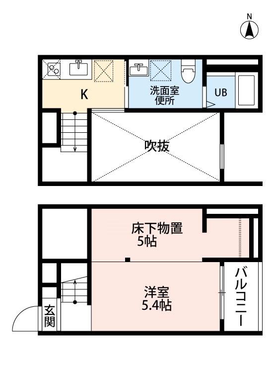 フェリス荒子(1K/1階)の間取り写真