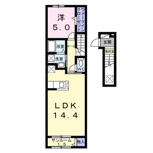 ルミエール赤羽(1LDK/2階)の間取り写真