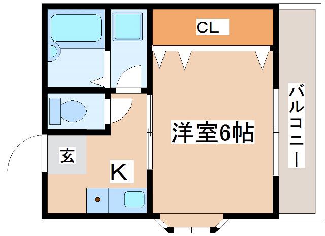 ハイツフェイバリット(1K/2階)の間取り写真