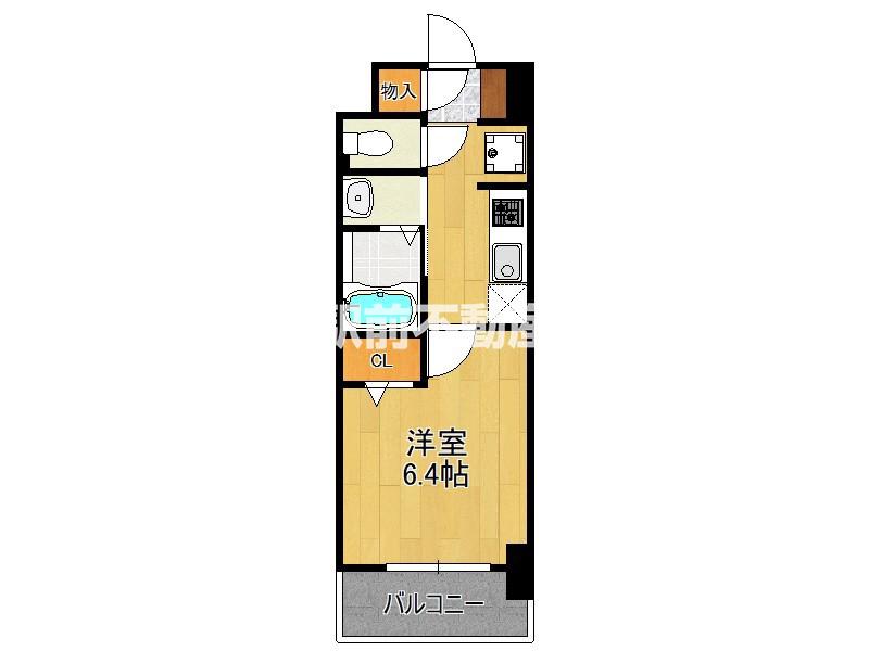 アスミール伊都(1K/2階)の間取り写真