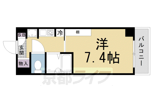 メゾンエトワール(1K/1階)の間取り写真