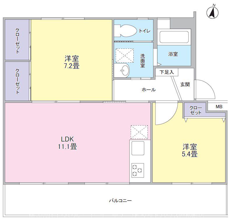 小川マンション(2LDK/1階)の間取り写真