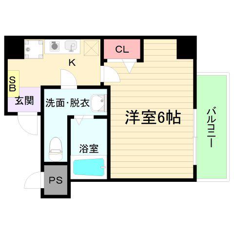 サンパレス都島(1K/3階)の間取り写真