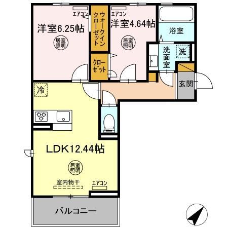 TORISIA N(2LDK/3階)の間取り写真