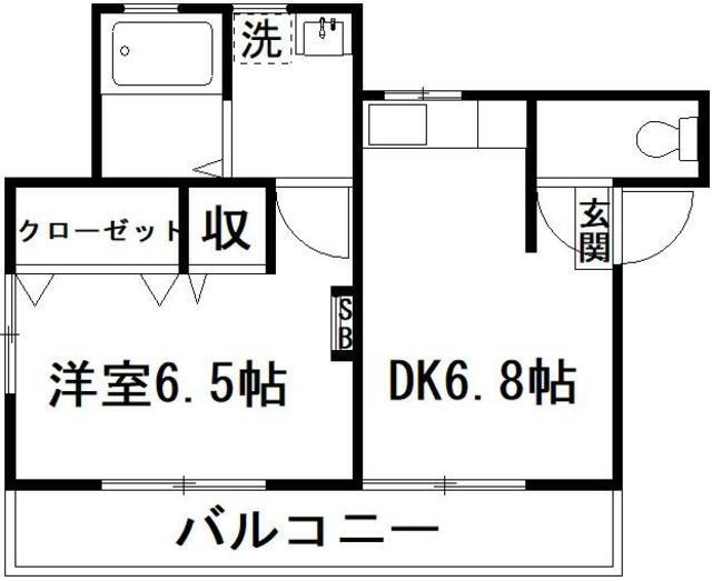山田荘(1DK/2階)の間取り写真