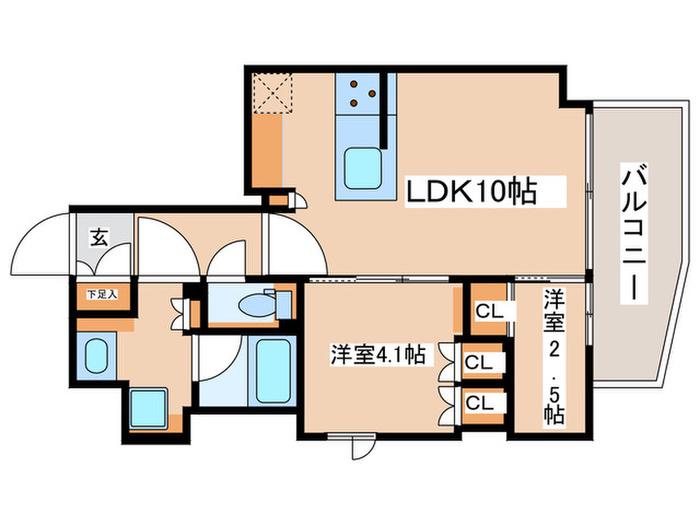 リビオメゾン東池袋(2LDK/3階)の間取り写真