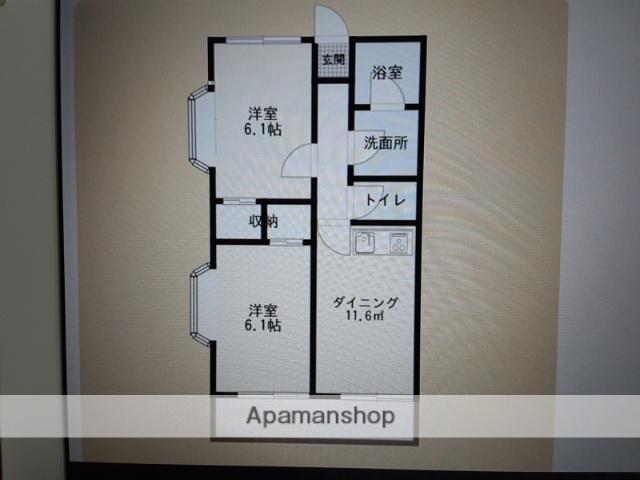 Mアパート(2DK/1階)の間取り写真