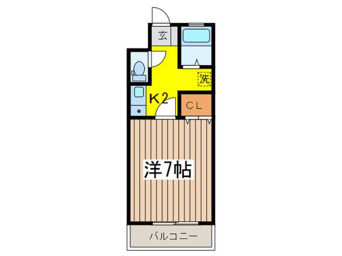 滝瀬ビル(1K/3階)の間取り写真