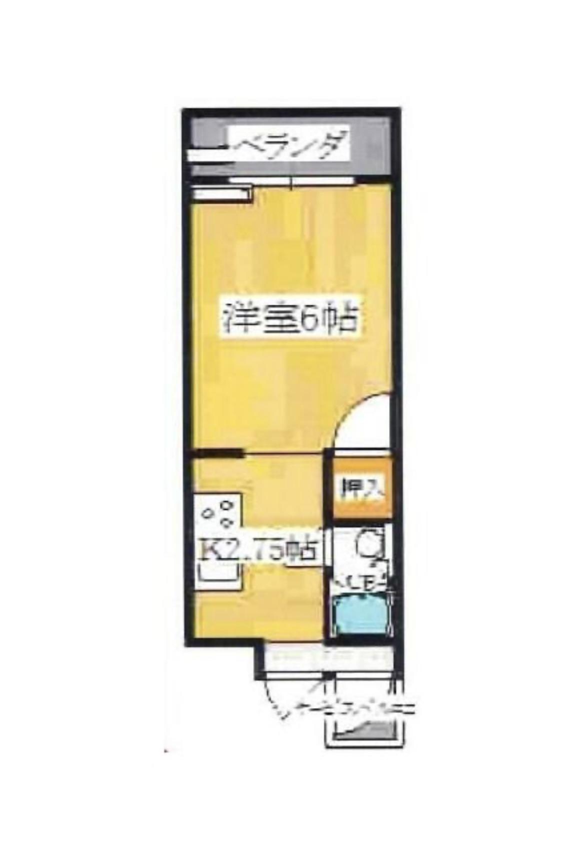 プリンスハイツ第2 C-2 北東 1K(1K/3階)の間取り写真