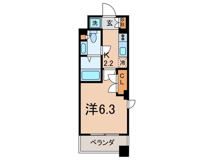 プラウドフラット三軒茶屋(1K/12階)の間取り写真