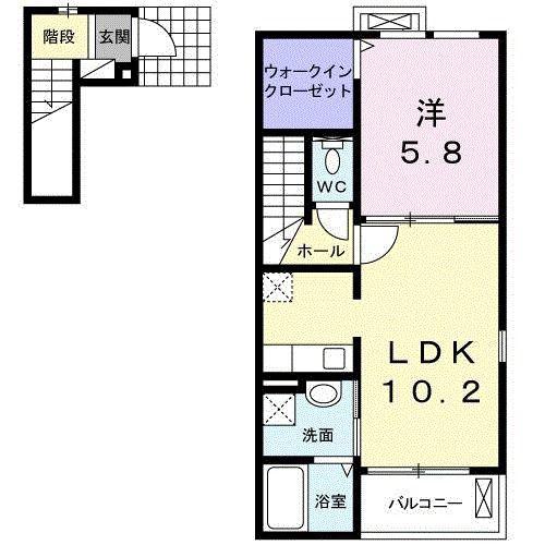 ブライトコート(1LDK/2階)の間取り写真