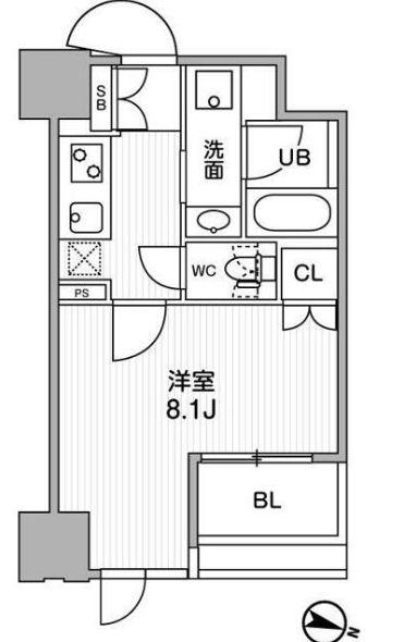 東神田テラスレジデンス(1K/5階)の間取り写真