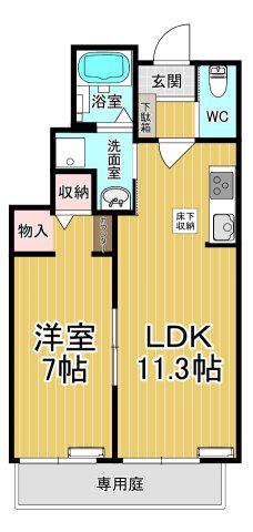 FAMILLEIV A(1LDK/1階)の間取り写真