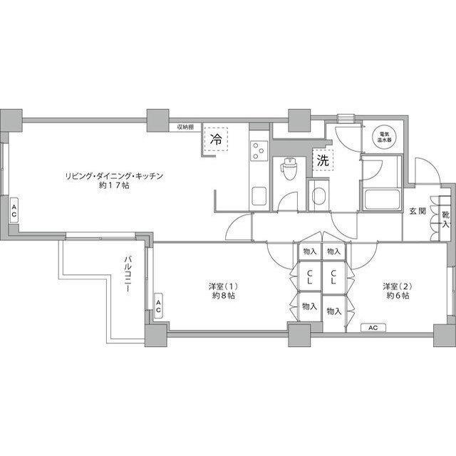 2LDK表参道マンション(2LDK/5階)の間取り写真