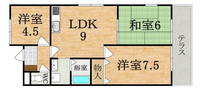 エスペランサ森川I(3LDK/1階)の間取り写真