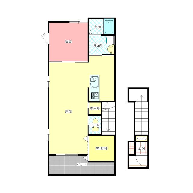 MAISON PARC(1LDK/2階)の間取り写真