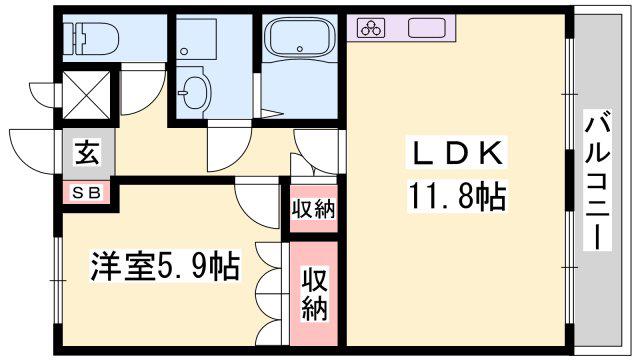 プラッツハイム(1LDK/1階)の間取り写真