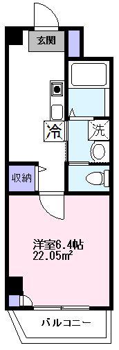 ROUNDM(1K/3階)の間取り写真