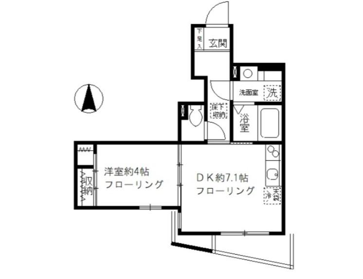 PURSE63(1DK/1階)の間取り写真