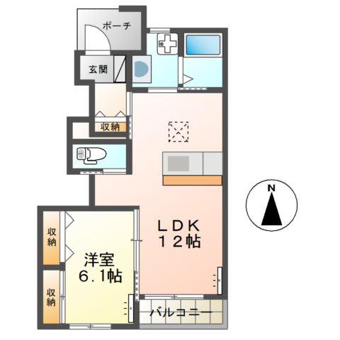 ルミナスさくら町(1LDK/1階)の間取り写真