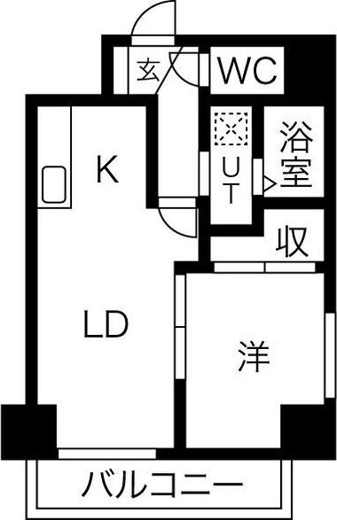 リバーライト菊水(1LDK/6階)の間取り写真
