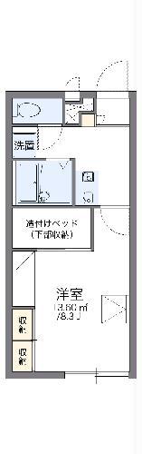 レオパレスHARUII(1K/1階)の間取り写真