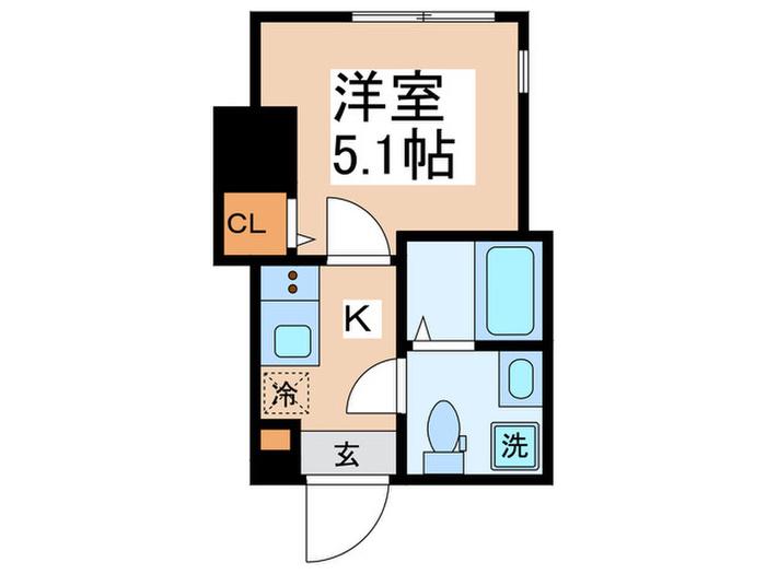 ZENITH 平井(1K/1階)の間取り写真