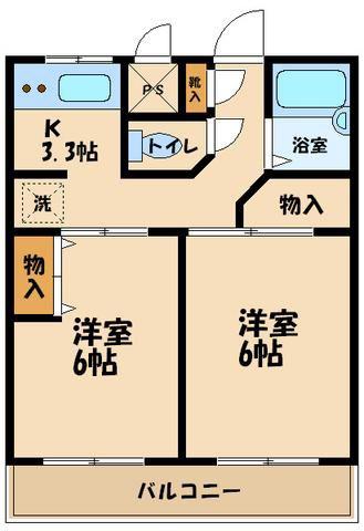 アーバン・ドヌール(2K/3階)の間取り写真