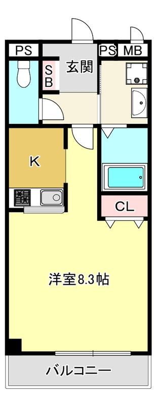 メルベ-ユ高井田(ワンルーム/3階)の間取り写真