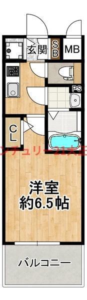 エスリード大阪エヴォルツ(1K/7階)の間取り写真