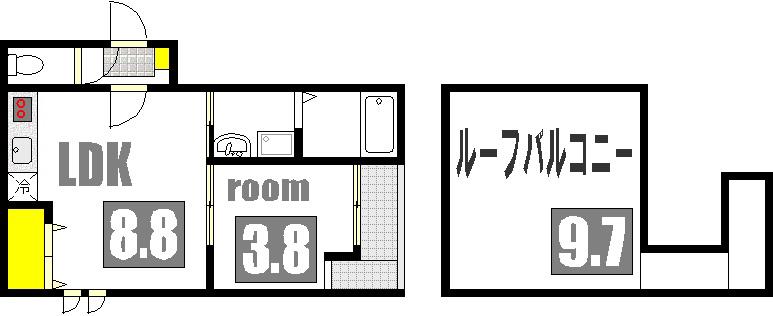 GRANDTIC光南(1LDK/2階)の間取り写真