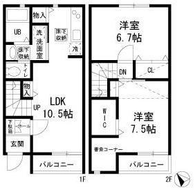 埼玉新都市交通伊奈線 内宿駅 徒歩4分 2階建 築16年(2LDK/1階)の間取り写真
