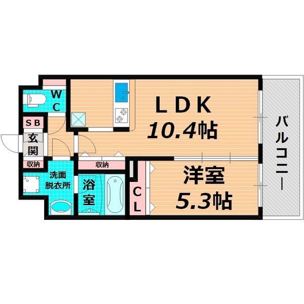 SK RESIDENCES 城北(1LDK/1階)の間取り写真