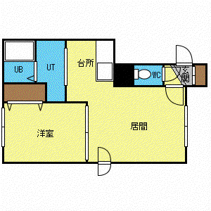 ロージェ麻生(1LDK/4階)の間取り写真